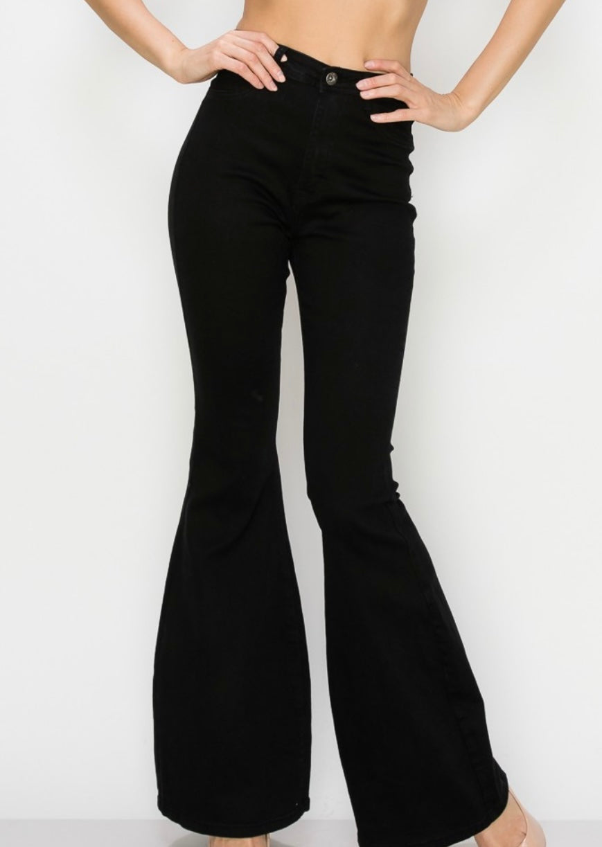 Dolly High Rise Flare Jeans (black)