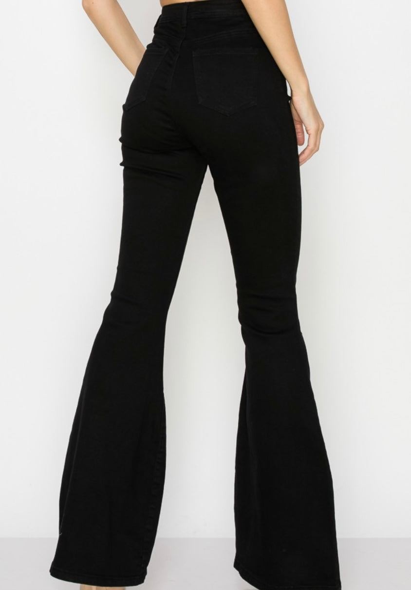 Dolly High Rise Flare Jeans (black)